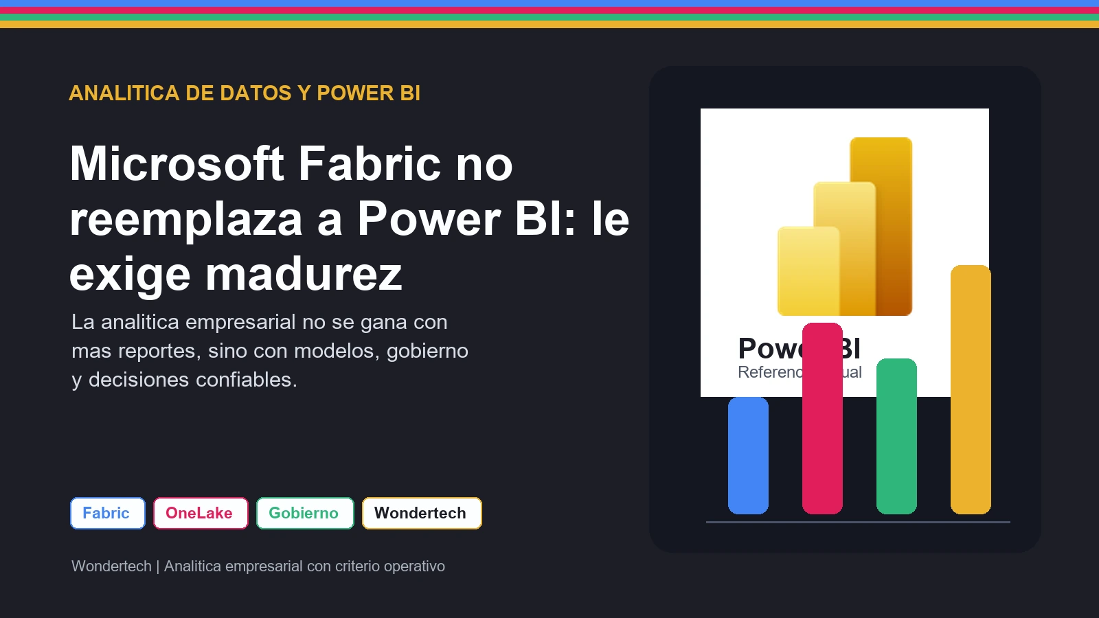 Portada Wondertech sobre Microsoft Fabric, Power BI y gobierno de datos