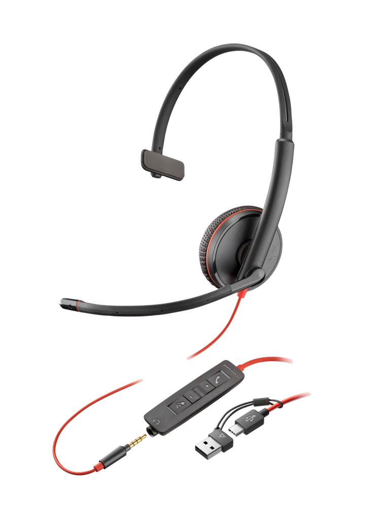 AURICULAR POLY BW 3215 USB-C HS + USB-C/A (BULK) 8X227A6 - vista oficial 3