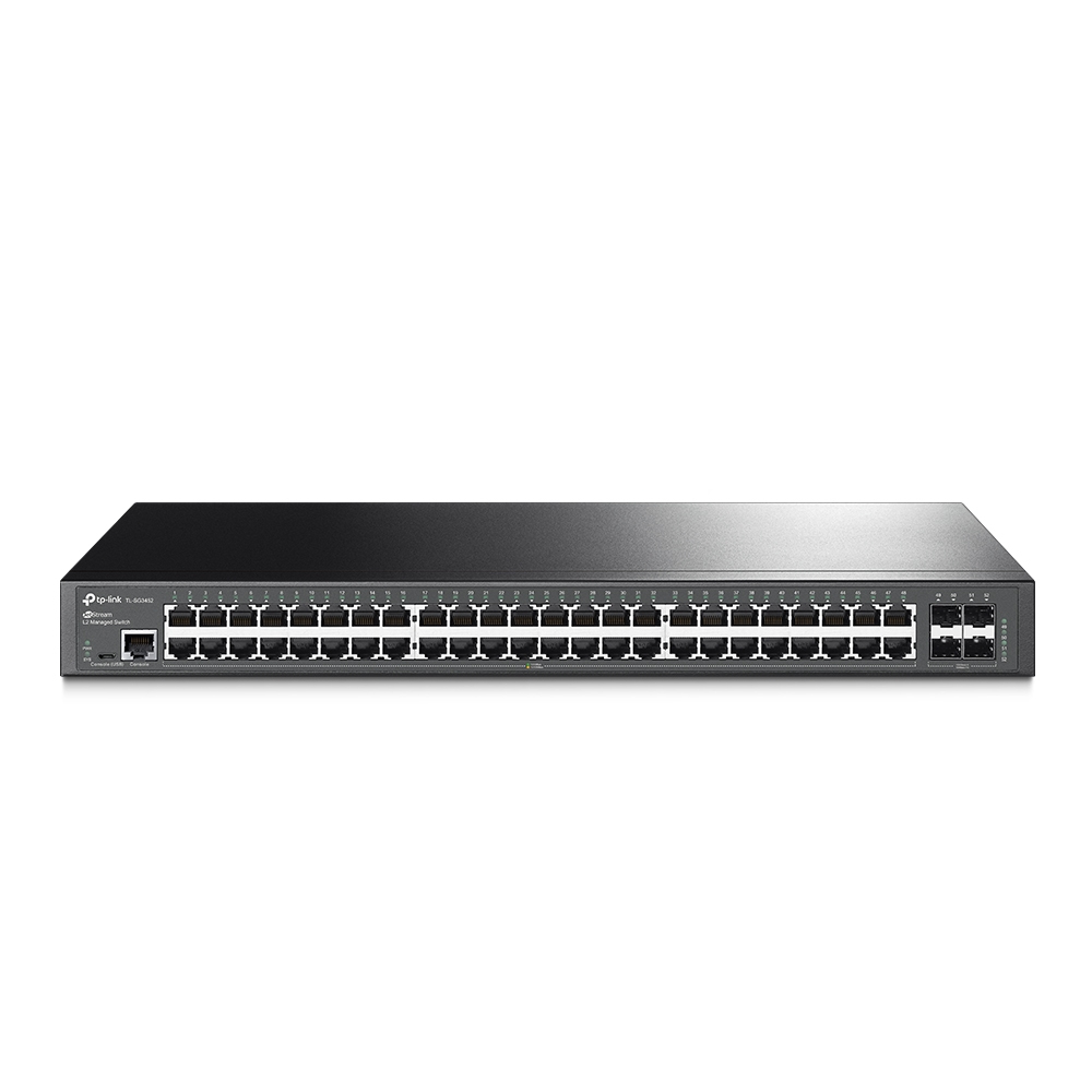 TP LINK SWITCH ADMINISTRABLE JETSTREAM DE 48 PUERTOS GIGABIT L2 + CON 4 RANURAS SFP, 48 PUERTOS GIGABIT RJ45, 4 RANURAS GIGABIT SFP, PUERTO DE CONSOLA RJ45