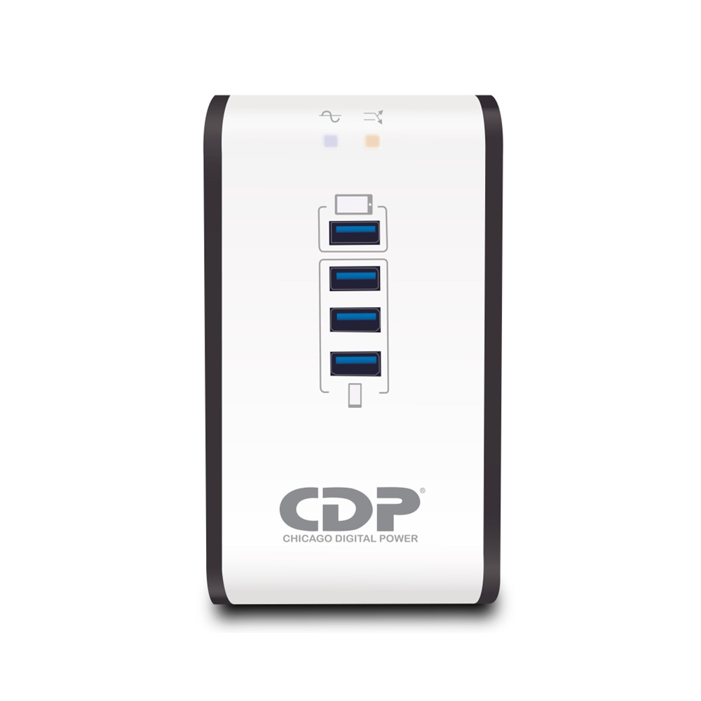 CDP REGULADOR DE VOLTAJE DE ESCRITORIO CON PUERTOS USB DE CARGA&NBSP; 1000VA/400W. 8&NBSP;TOMAS&NBSP;DE&NBSP;SALIDA