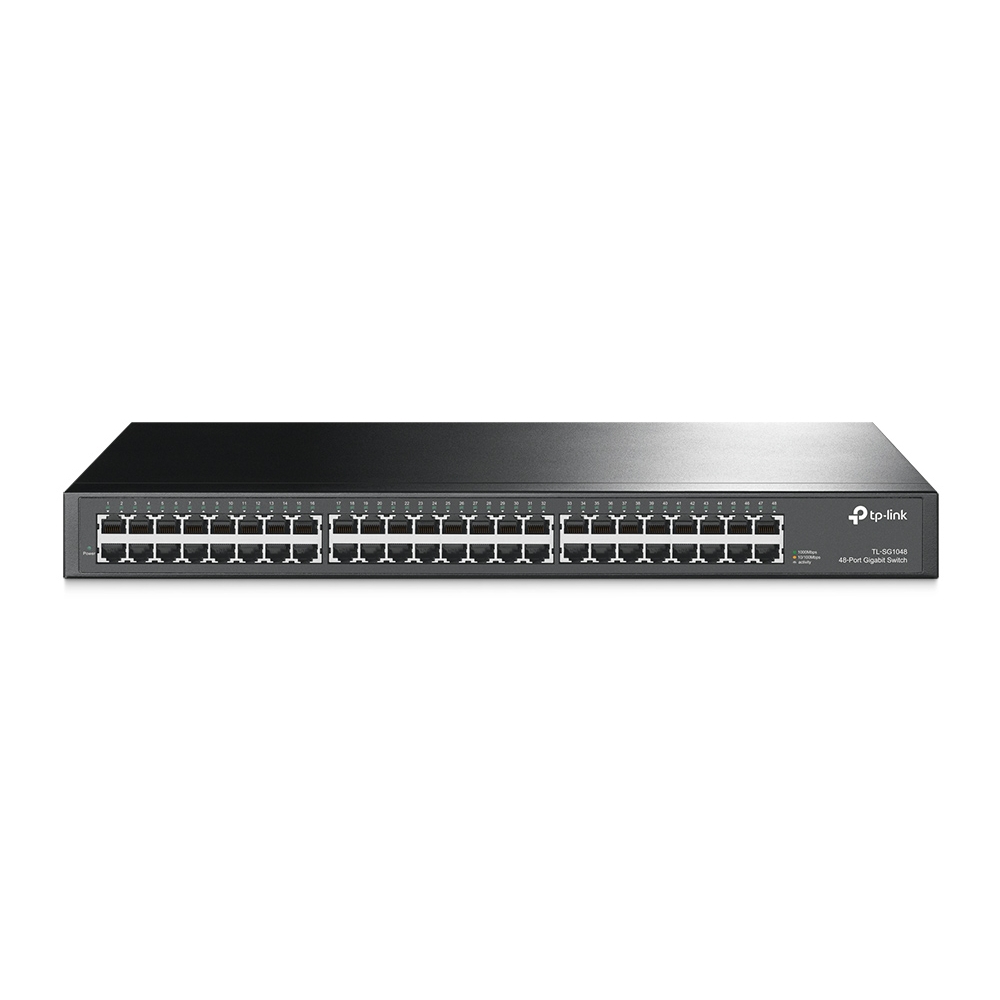 TP-LINK SWITCH 48 PUERTOS RJ45 DE 10/100/1000MBPS CON BASE DE MONTAJE 19"