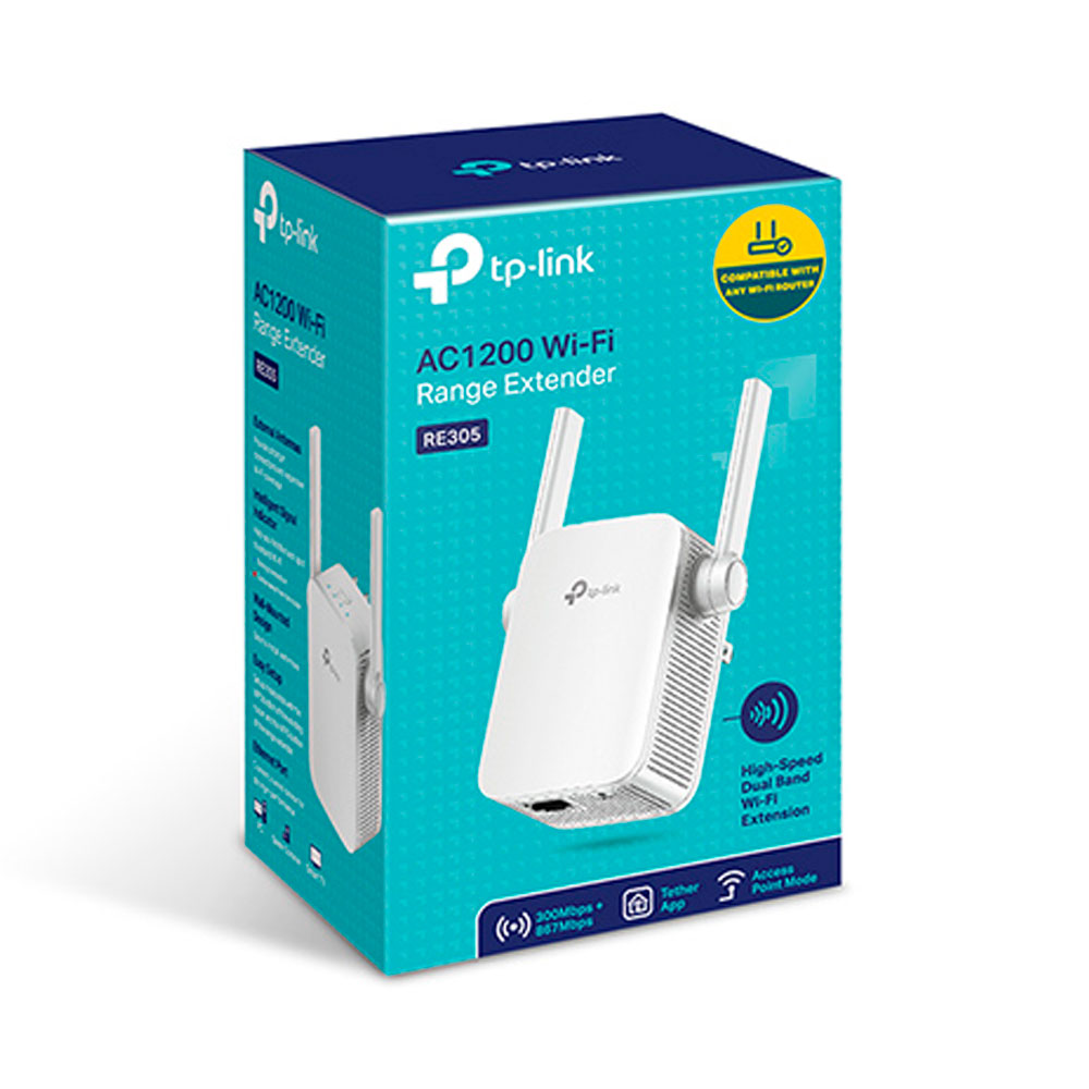 TP-LINK EXTENSOR DE RANGO WI-FI,  867MBPS AT 5GHZ + 300MBPS AT 2.4GHZ, BOTON WPS, 2 ANTENAS FIJAS, EXTENDEDOR DE RANGO/MODO AP,CONTROL DE ACCESO , CONTROL LED, TETHER APP  