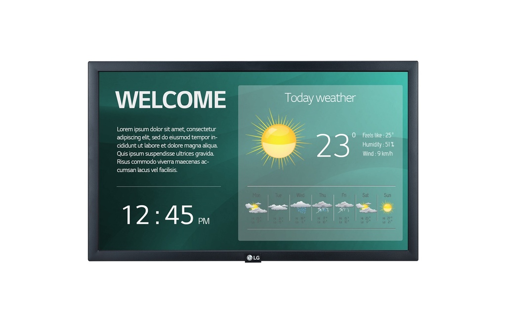 22SM3G FHD/250 NITS/  WEB OS 4.0/16X7/ IPS/ HORIZONTAL Y VERTICAL /  INTERNAL MEMORY 8GB (SYSTEM 4GB + FREE 4GB), WI-FI (802.11N COMBO BUILT-IN), CRESTON CONNECTED