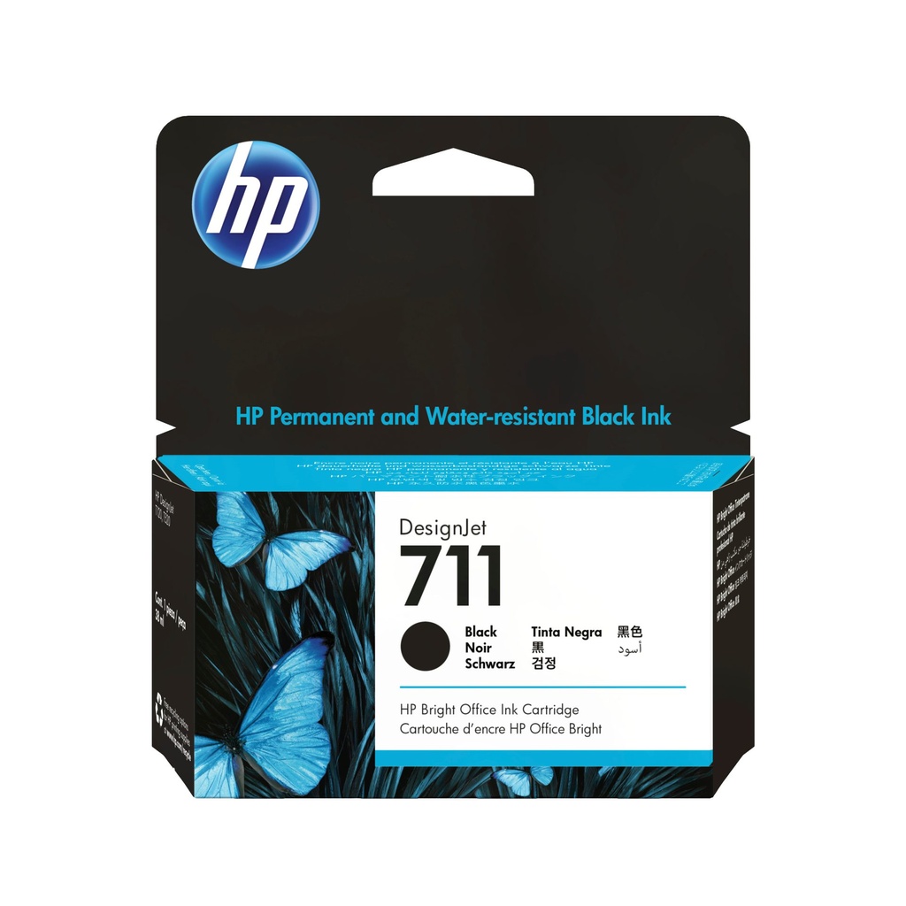 HP DESIGNJET 711 CARTUCHO DE TINTA PROCESADOR: INYECCIÓN DE TINTA TÉRMICA ALMACENAMIENTO: 38ML GARANTIA 1 AÑO