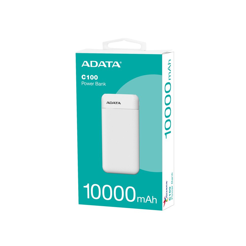 ADATA PC100-14WH CARGADOR PORTÁTIL CAPACIDAD: 10000MAH SALIDA: 20W CONECTORES: 1 X TIPO-C, 4 X USB GARANTIA 1 AÑO
