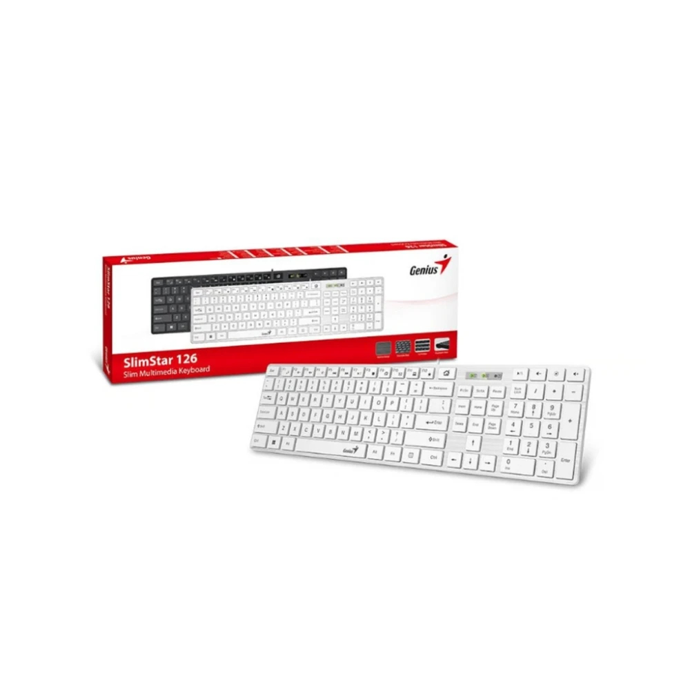 GENIUS TECLADO SLIMSTAR 126,SP,USB,WHITE