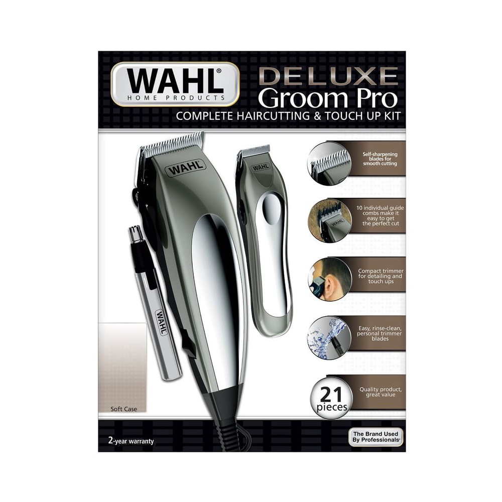 WAHL CORTAPELO DELUXE GROOM PRO KIT 21 PIEZAS
