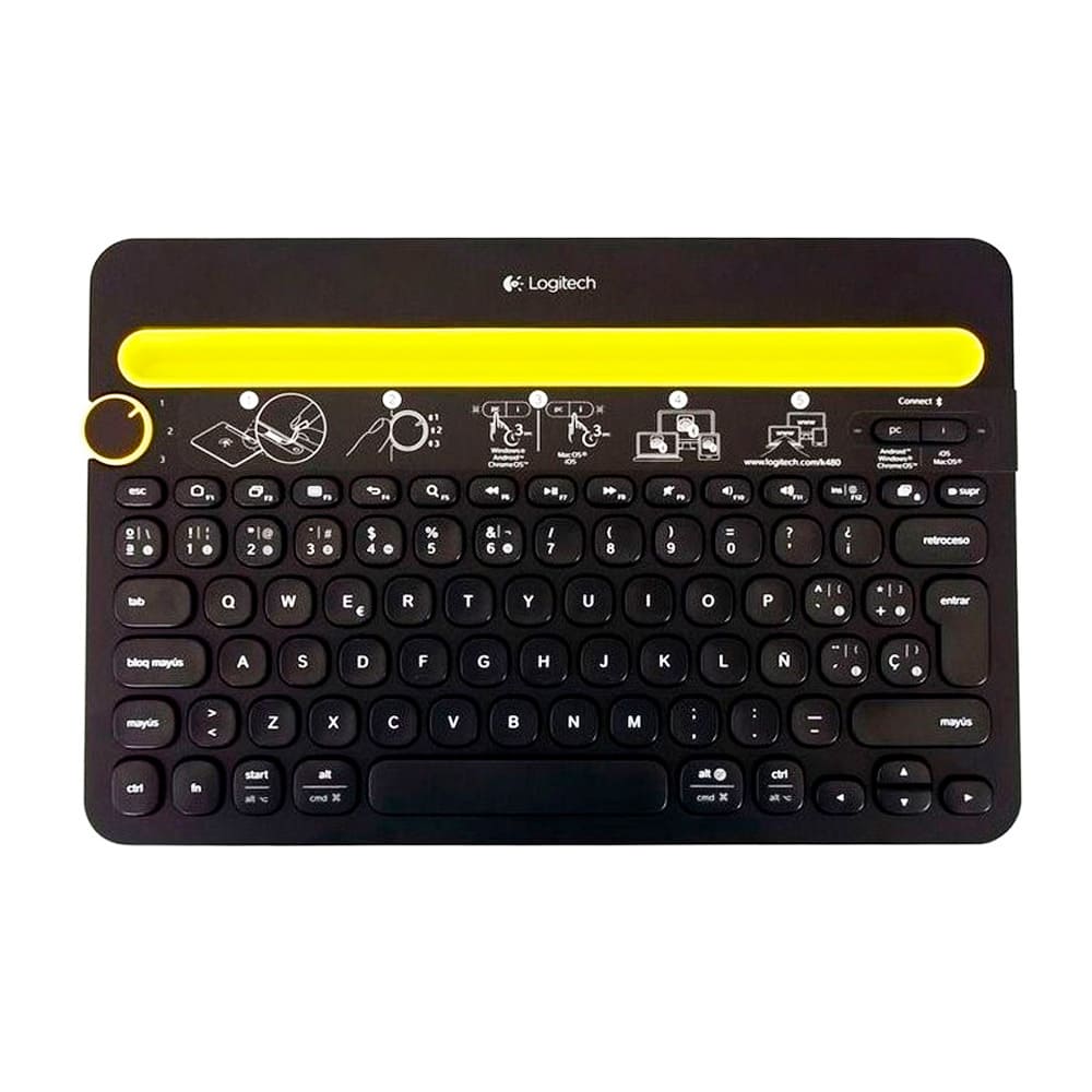 LOGITECH TECLADO K480 ESPAÑOL BLUETOOTH COMPATIBLE WIN-MAC-ANDROID MULTIDISPOSITIVO FLOW SOPORTE GARANTÍA 2AÑOS-NEGRO