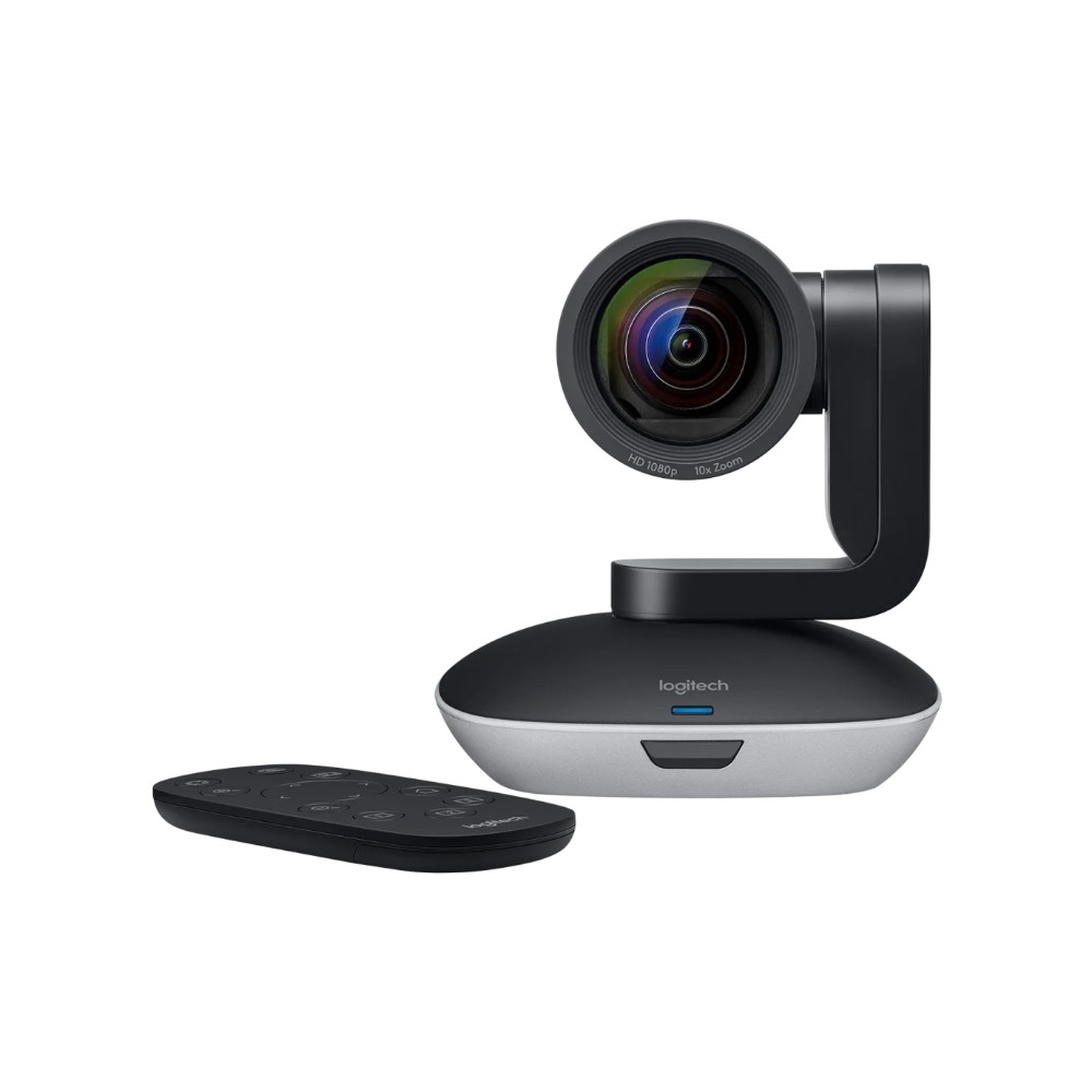LOGITECH CAMARA PTZ PRO 2 CORPORATIVO HD 1080 ZOOM 10X USB 3.0 COMPATIBLE WIN-MAC PANORÁMICA, INCLINACIÓN Y ZOOM ROBOTIZADOS CONTROL REMOTO GARANTÍA 2AÑOS-NEGRO