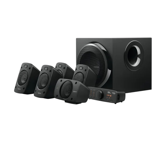 LOGITECH PARLANTE Z906 5.1 POTENCIA 500W SUBWOOFER 165W PLUG 3.5MM/RCA COMPATIBLE PC-CELL-TABLET CONTROL REMOTO GARANTÍA 2AÑOS-NEGRO