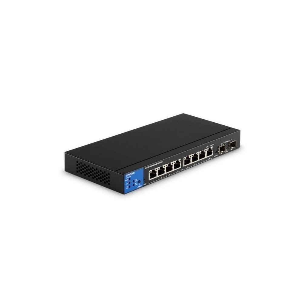 LINKSYS SWITCH LGS310MPC, PUERTOS 8 GIGABIT ETHERNET, 2 GIGABIT SFP, MEMORIA 256 MB, ENRUTAMIENTO ESTÁTICO, IPV4 (63 ENTRADAS COMO MÁXIMO), IPV6 (21 ENTRADAS COMO MÁXIMO) ENERGÍA DEDICADA A POE +:110W,LAYER 2
