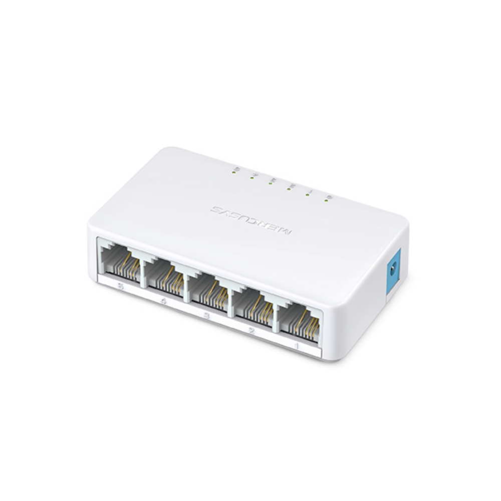 TPLINK SWITCH MERCUSYS DE ESCRITORIO NO ADMINSTRABLE DE 5 PUERTOS 10 / 100MBPS