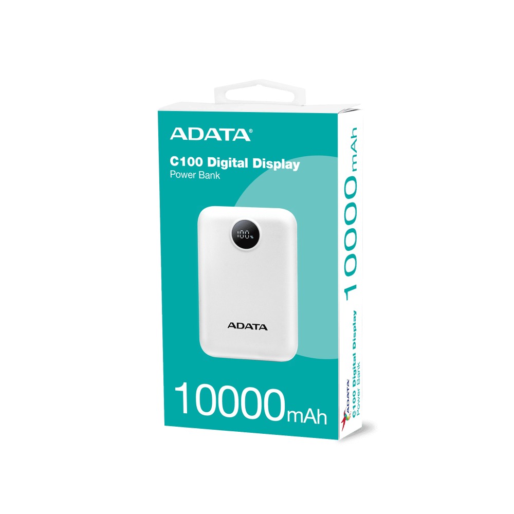 ADATA POWER BANK C100 DIGITAL 10,000MAH BLANCA