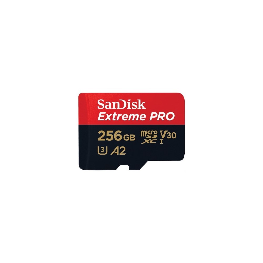 SANDISK TARJETA MICROSD EXTREME PRO 256GB UHS-I CON ADAPTADOR HASTA 200MB/S LECTURA A2 U3 V30