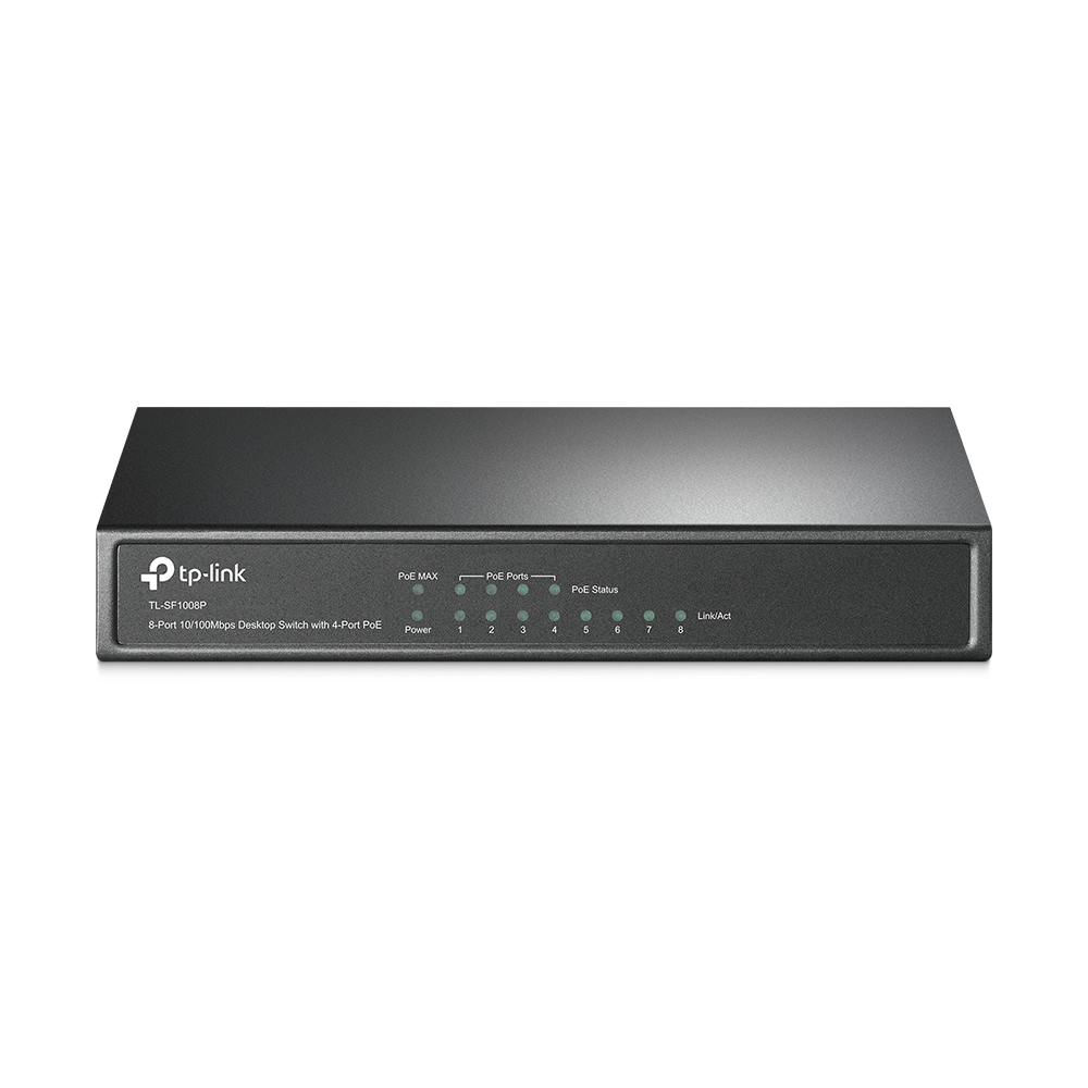TPLINK SWITCH TP-LINK NO ADMINISTRABLE 4 PUERTO POE DE 8 PUERTOS DE 10/100MBPS