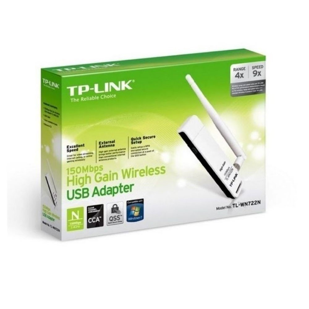 TPLINK ADAPTADOR DE RED USB N150MBPS, 2.4 GHZ, 1 ANTENA EXTERNA DESMONTABLE.