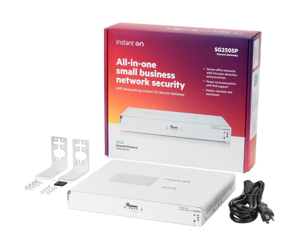 HEWLETT PACKARD ENTERPRISE HPE NETWORKING INSTANT ON SECURE GATEWAY 5-PORT SMARTRATE 2.5G POE+ 64W SG2505P