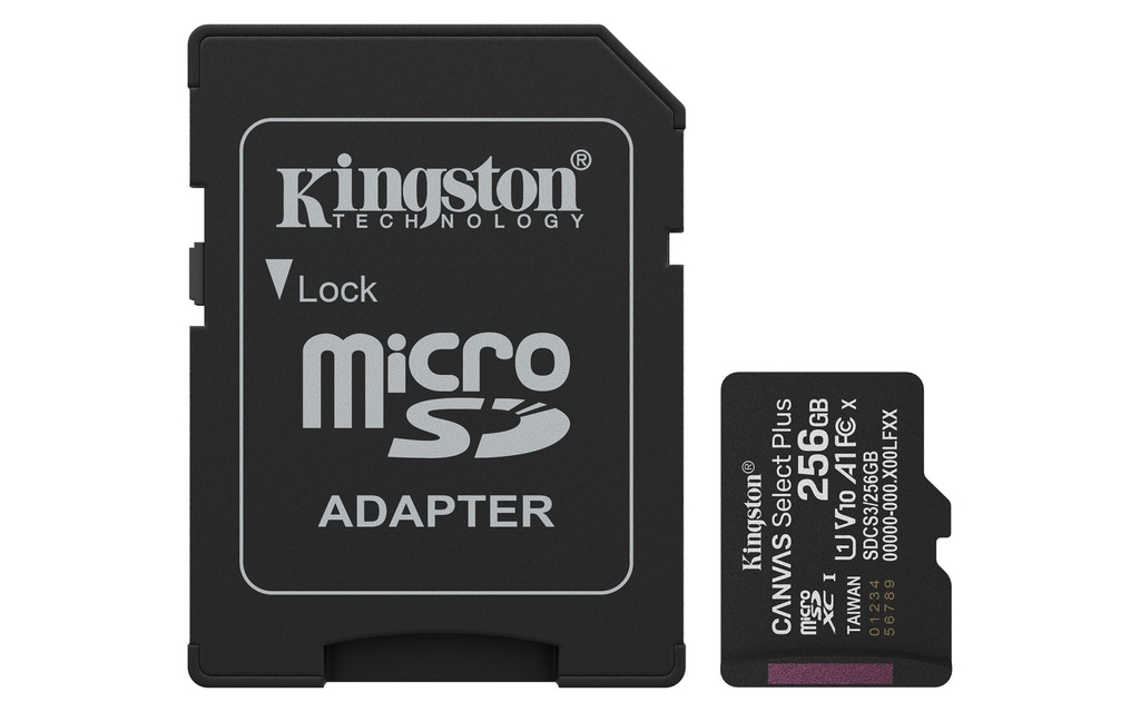 KINGSTON MEMORIA MICRO SD 256GB CANVAS SELECT PLUS GEN3