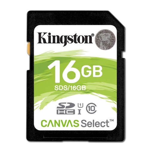 KINGSTON MEMORIA SD 16GB SDHCSDXC CANVAS SELECT 80R CL10 UHSI