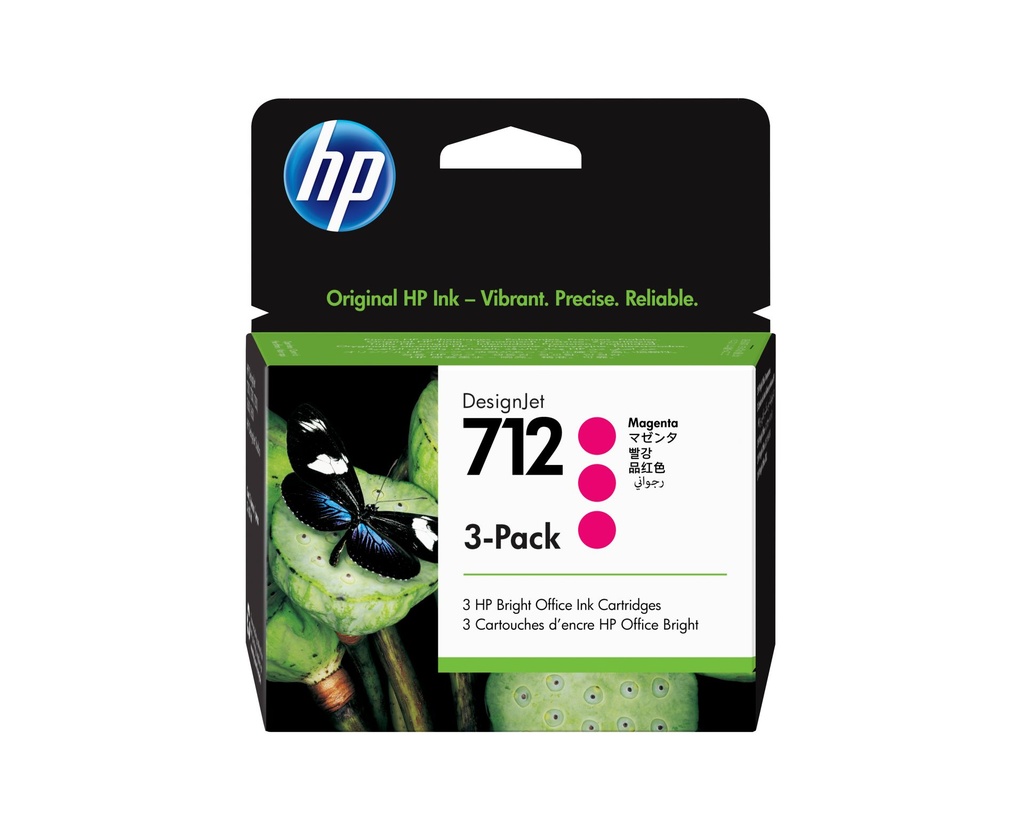 HP CARTUCHO DE TINTA DESIGNJET 712 DE 29ML, MAGENTA, PACK DE 3