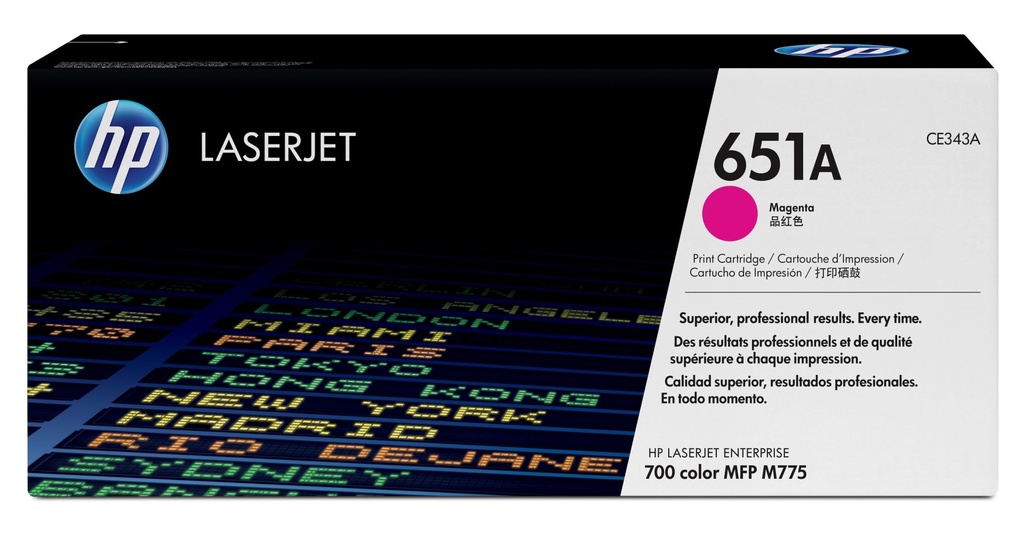 HP CARTUCHO ORIGINAL DE TÓNER MAGENTA 651A LASERJET