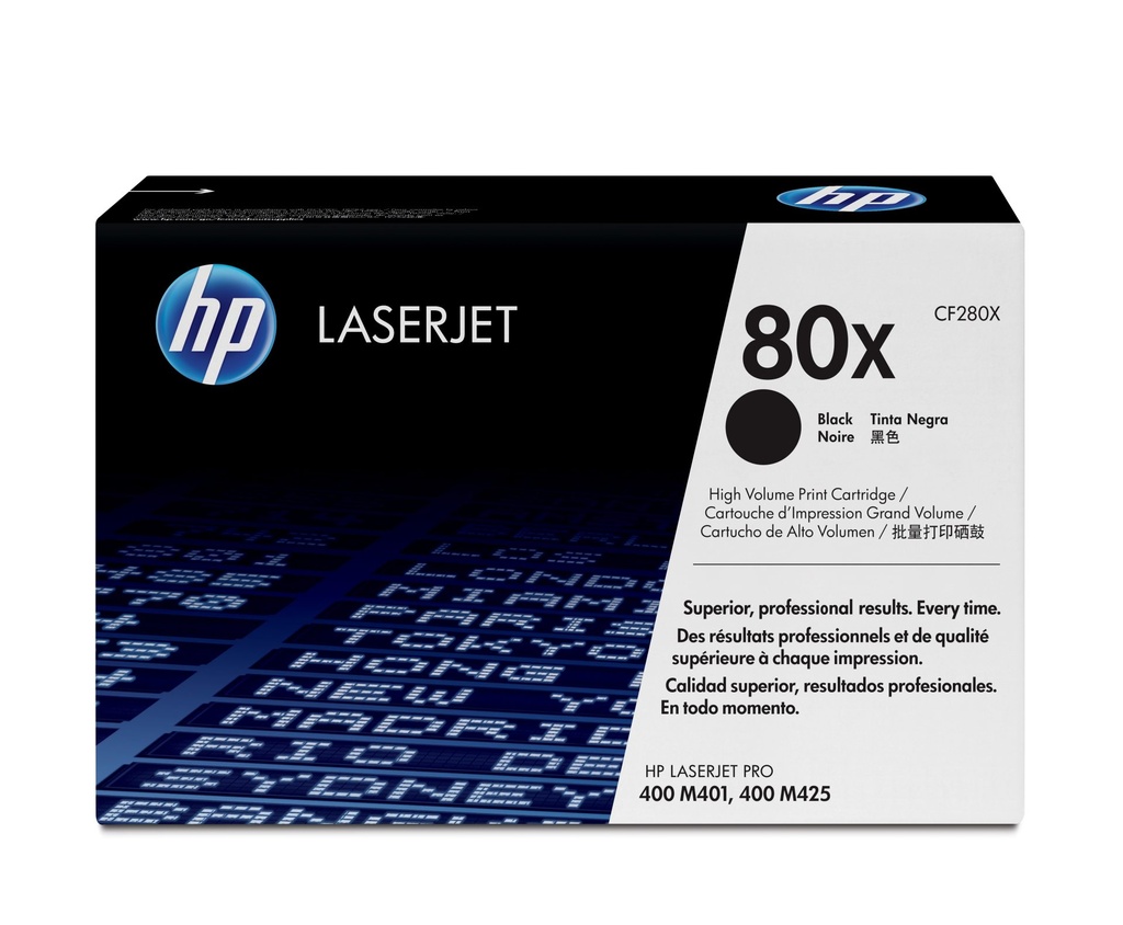 HP CARTUCHO ORIGINAL DE TÓNER NEGRO DE ALTO RENDIMIENTO 80X LASERJET