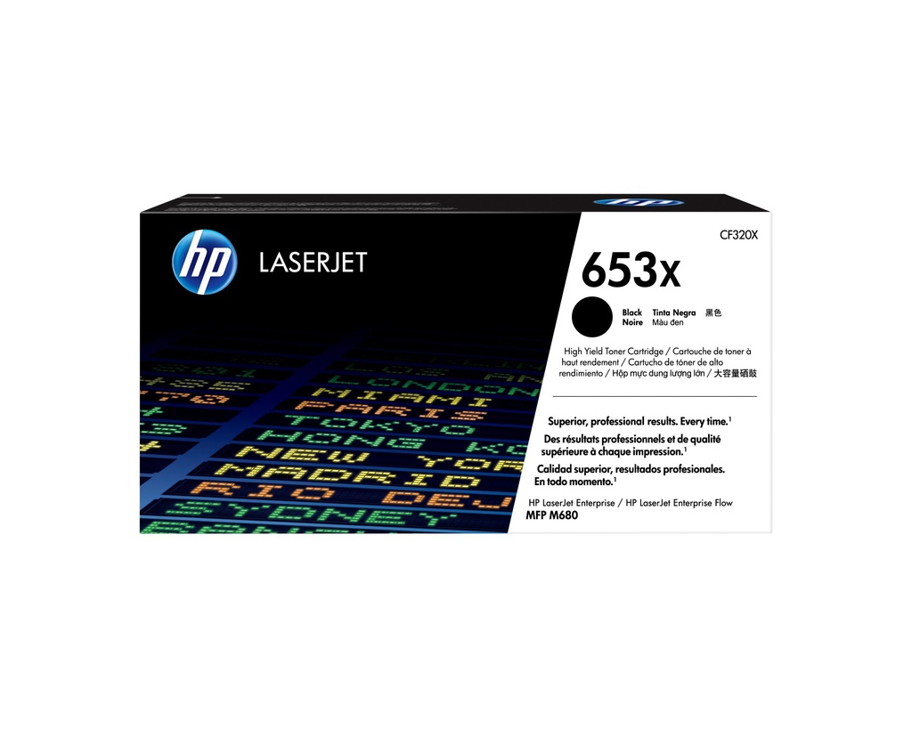 HP CARTUCHO DE TÓNER ORIGINAL 653X LASERJET DE ALTA CAPACIDAD NEGRO