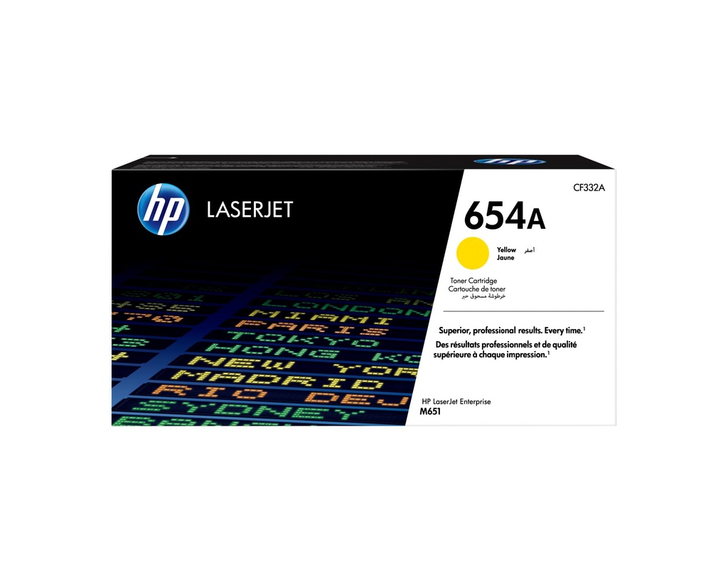 HP CARTUCHO DE TÓNER ORIGINAL 654A LASERJET AMARILLO