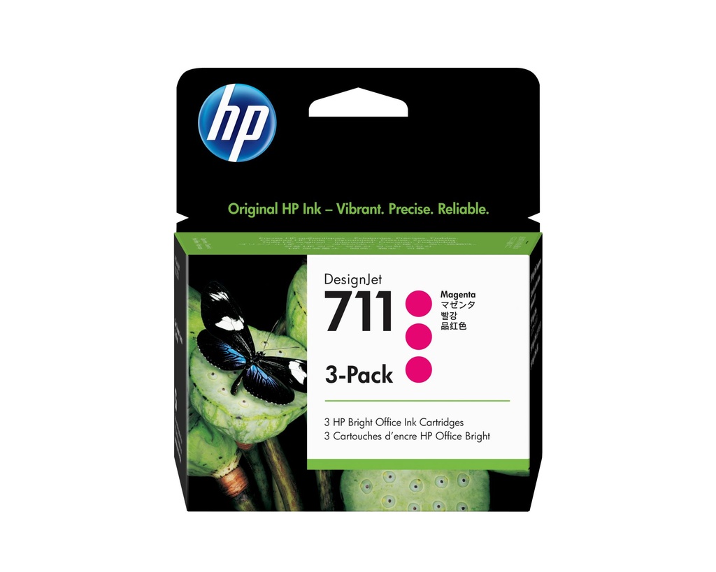PACK DE 3 CARTUCHOS DE TINTA HP DESIGNJET 711 MAGENTA
