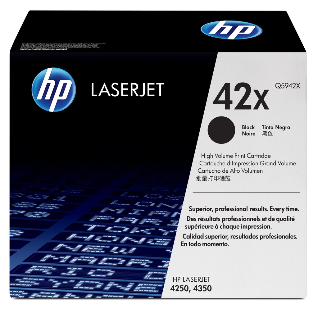 HP 42X HIGH YIELD BLACK ORIGINAL LASERJET TONER CARTRIDGE CARTUCHO DE TÓNER 1 PIEZA(S) NEGRO