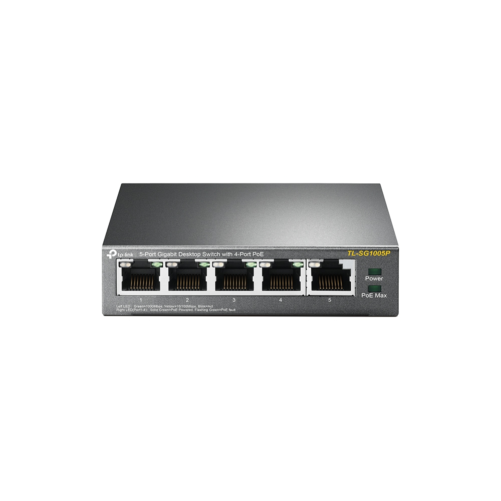 TP LINK TP-LINK TL-SG1005P NO ADMINISTRADO GIGABIT ETHERNET (10/100/1000) ENERGÍA SOBRE ETHERNET (POE) NEGRO