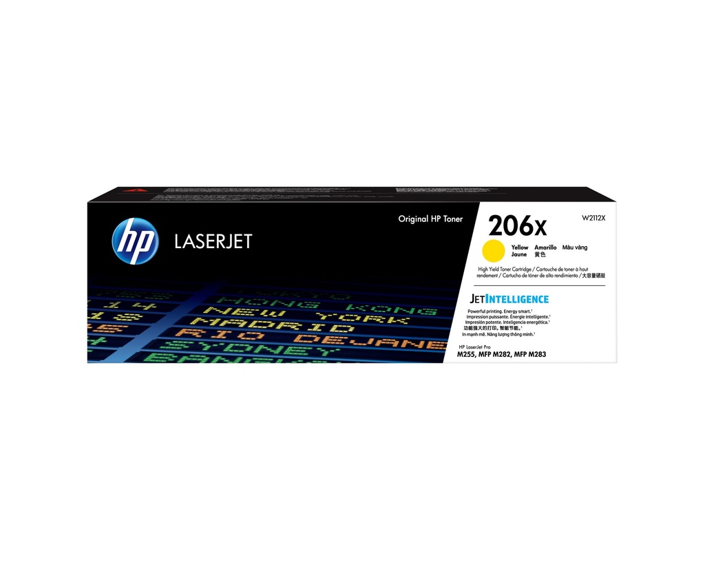 HP CARTUCHO DE TÓNER ORIGINAL LASERJET 206X DE ALTO RENDIMIENTO, AMARILLO
