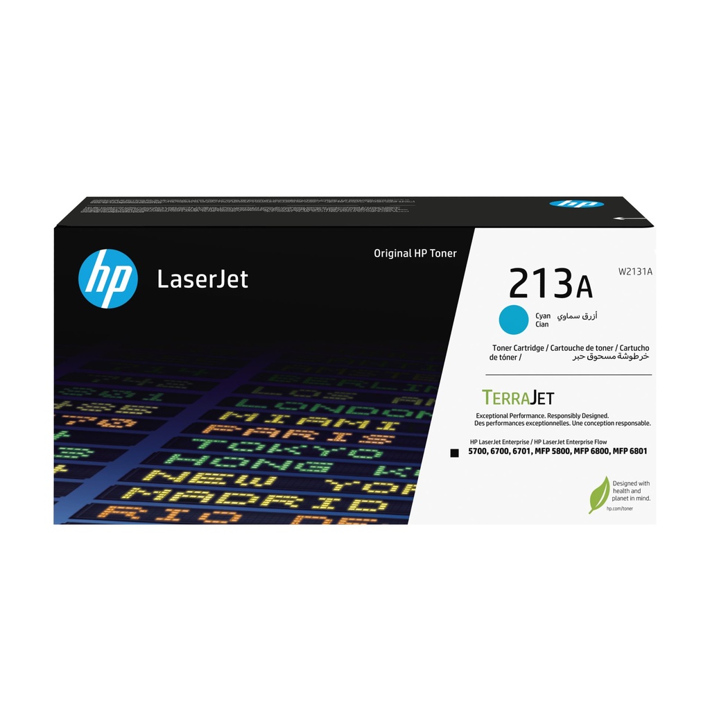 HP CARTUCHO DE TÓNER ORIGINAL LASERJET 213A, CIAN