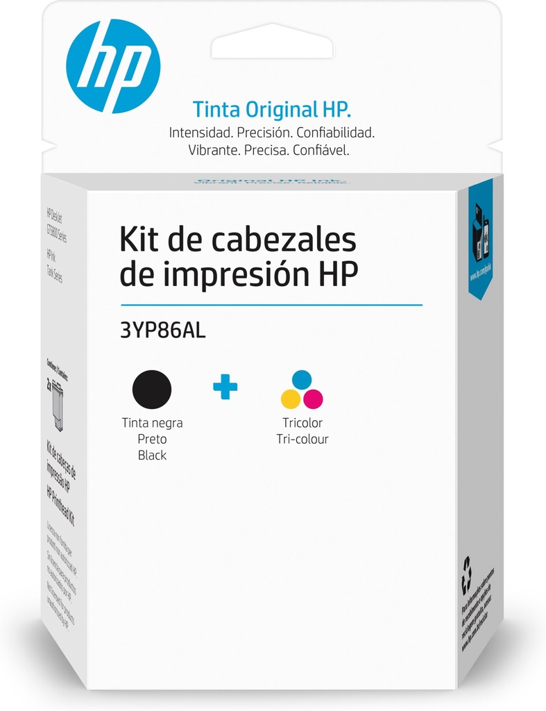 HP KIT DE CABEZALES DE IMPRESIÓN GT 3YP86AL, NEGRO/TRICOLOR