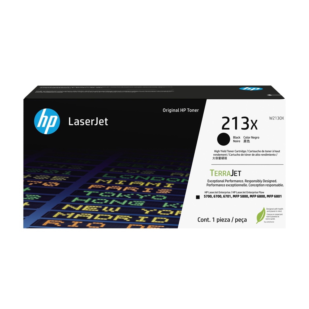 HP CARTUCHO DE TÓNER ORIGINAL LASERJET 213X DE ALTO RENDIMIENTO, NEGRO