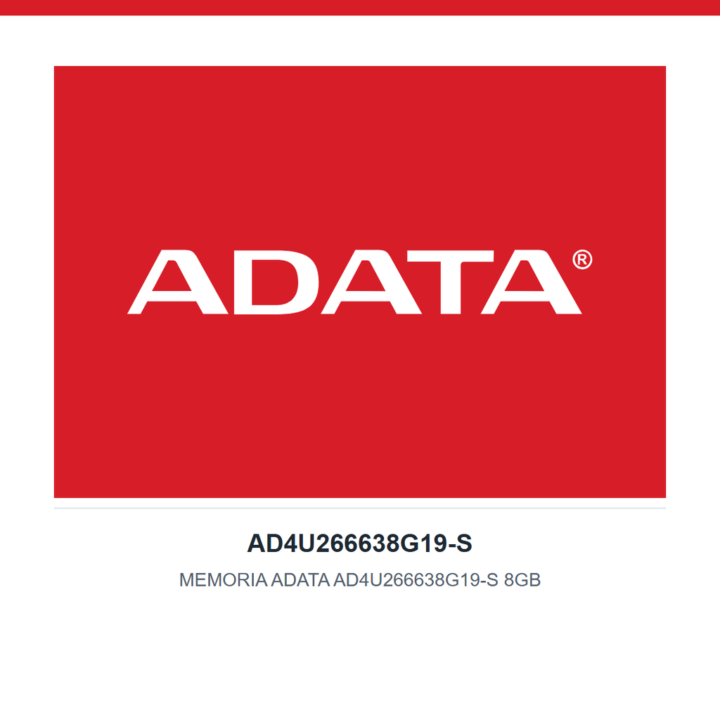 ADATA MEMORIA  RAM PC 8GB 2666MHZ