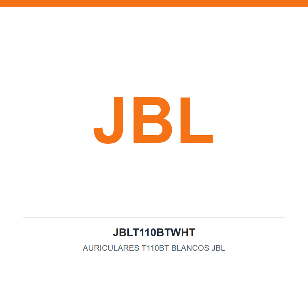 JBL HEADPHONE T110 BT  WHITE ALAMBRICOS