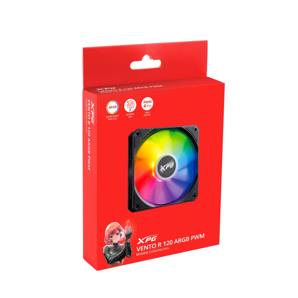 XPG VENTILADOR VENTOR 120 ARGB NEGRO 120 MM