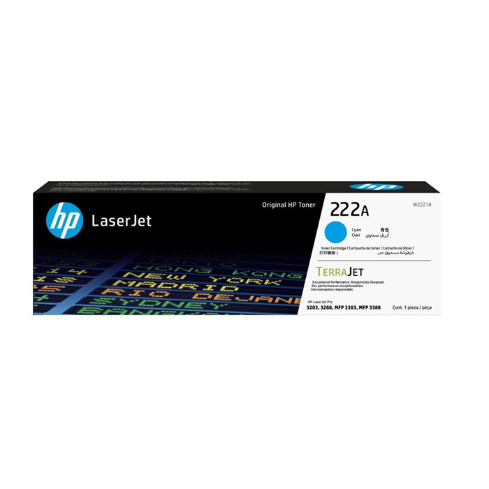 HP 222A CYAN ORIGINAL LASERJET TONER CARTRIDGE
