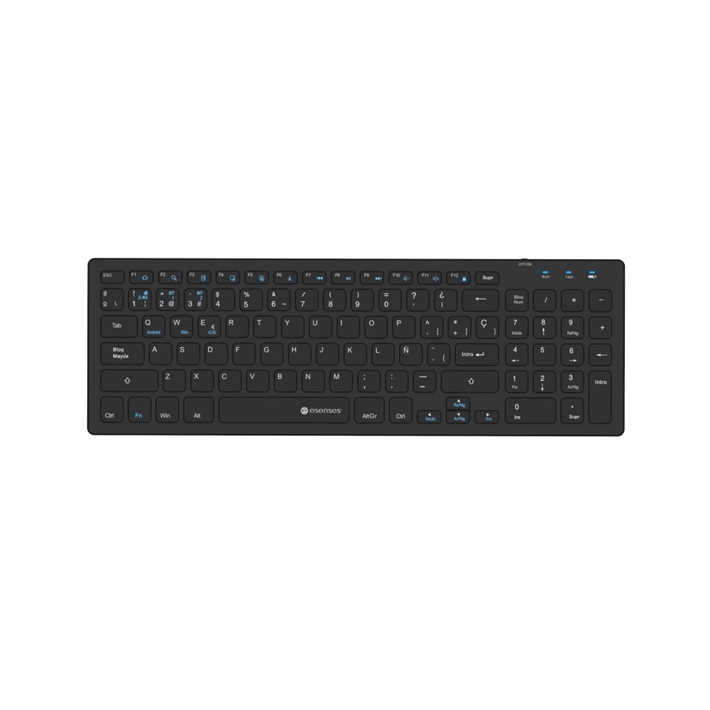 [WRK-408-NEGRO] ESENSES TECLADO WRK-408 BLUETOOTH RECARGABLE