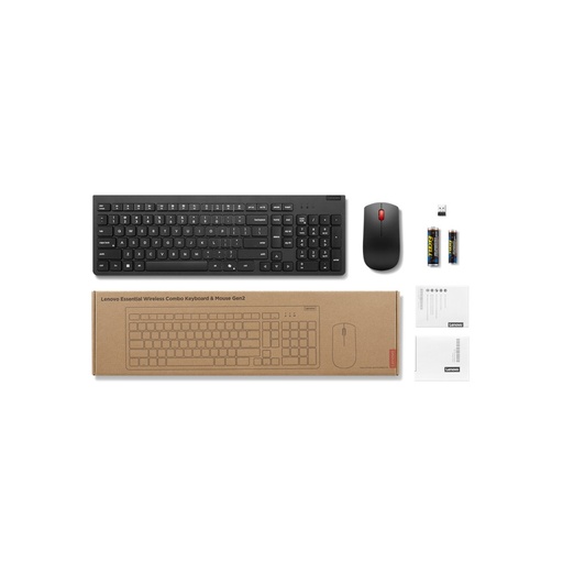 [4X31R64500] LENOVO  COMBO DE TECLADO Y MOUSE INALAMBRICO ESSENTIAL GEN 2, NEGRO-ESPAÑOL DE LATINOAMÉRICA 