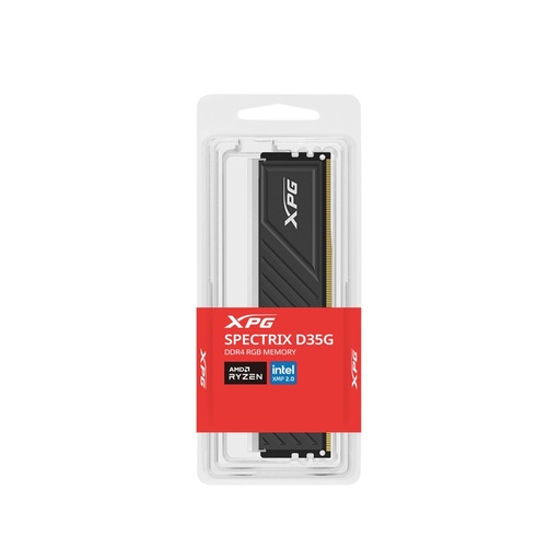[AX4U320032G16A-SBKD35G] AX4U320032G16A-SBKD35G XPG SPECTRIX D35G, 32 GB, 1 X 32 GB, DDR4, 3200 MHZ, 288-PIN DIMM XPG SPECTRIX D35G. COMPONENTE PARA: PC, MEMORIA INTERNA: 32 GB, DISEÑO DE MEMORIA (MÓDULOS X TAMAÑO): 1 X 32 GB, TIPO DE MEMORIA INTERNA: DDR4, VELOCIDAD DE MEMORIA DEL RELOJ: 3200 MHZ, FORMA DE FACTOR DE MEMORIA: 288-PIN DIMM, LATENCIA CAS: 16