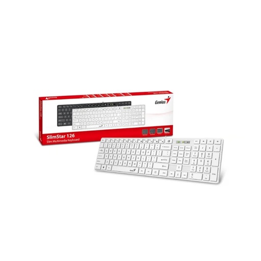 [31310017409] GENIUS TECLADO SLIMSTAR 126,SP,USB,WHITE