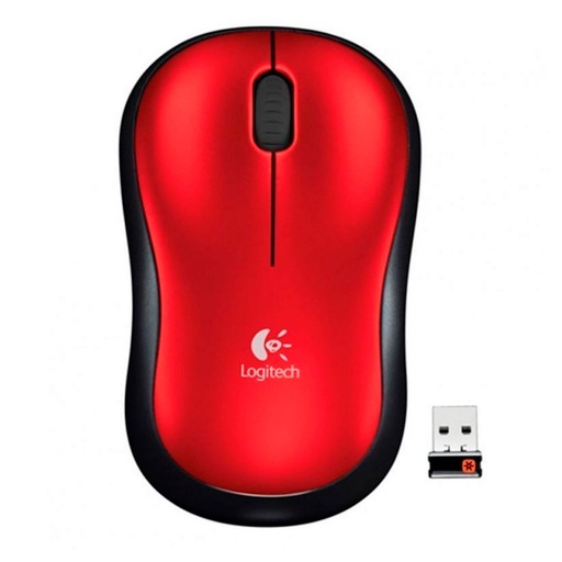 [910-003635] LOGITECH MOUSE M185 INALÁMBRICO RECEPTOR USB COMPATIBLE WIN-MAC DURACIÓN BATERÍA HASTA 12 MESES GARANTÍA 3AÑOS-ROJO