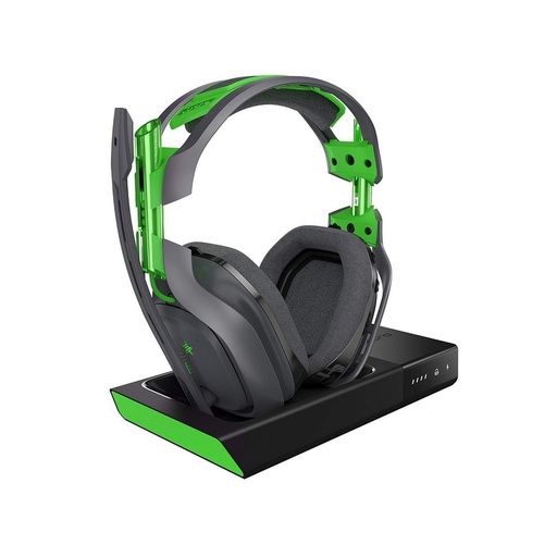 [939-001680] LOGITECH DIADEMA ASTRO A50 + BASE STATION GAMING INALÁMBRICA WIRELESS PARA XBOX/PC CARGA MAGNÉTICA MICRÓFONO CANCELA RUIDO SONIDO DOLBY 7.1 GARANTÍA 1AÑO-NEGRA-VERDE