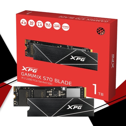 [AGAMMIXS70B-1T-CS] XPG UNIDAD SSD GAMMIX S70 BLADE M.2 PCI NVME GEN 4X4 2280 1TB