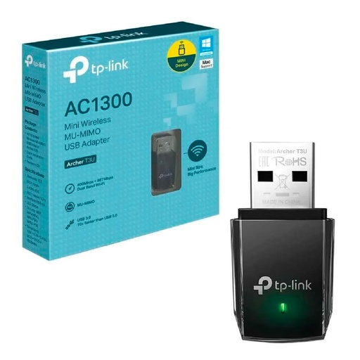 [Archer-T3U] TPLINK TARJETA DE RED MINI USB - INALAMBRICA DOBLE BANDA AC1300