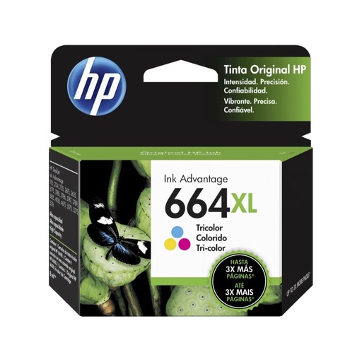 [F6V30AL] HP CARTUCHO TRICOLOR 664XL DESKJET INK ADVANTAGE 1115,2135,3635,3835,4675 330PAG