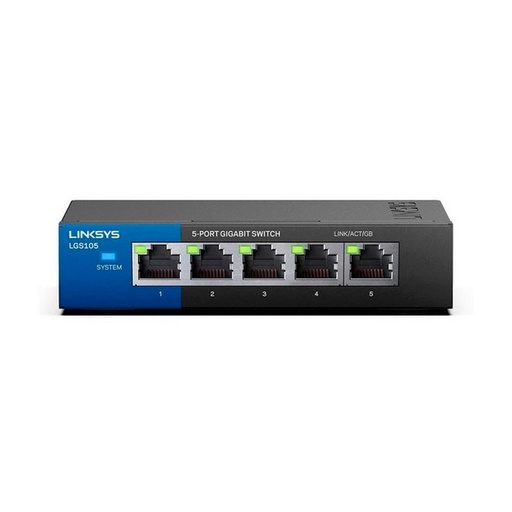 [LGS105] LINKSYS SWITCH LGS105 DE MESA 5 PUERTOS METALICO, 10/100/1000