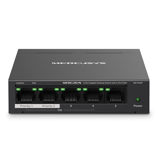 [MS105GP] TPLINK SWITCH NO ADMINISTRABLES MERCUSYS 5-PORT GIGABIT DESKTOP SWITCH WITH 4-PORT POE+